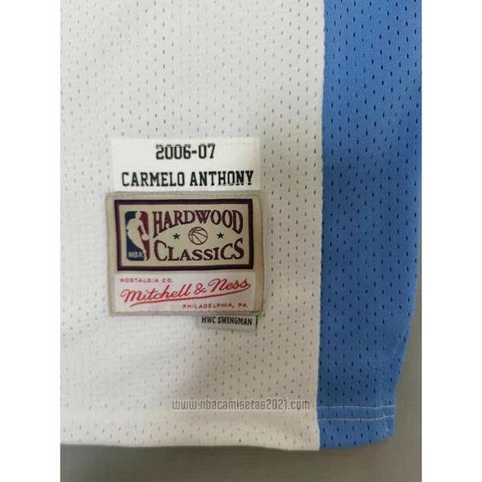 Camiseta Denver Nuggets Carmelo Anthony #15 Mitchell & Ness 2006-07 Blanco